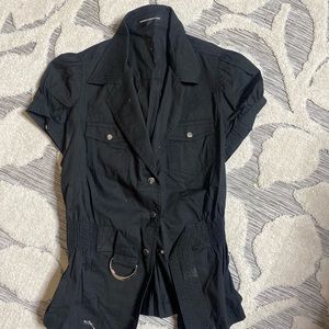 Snap down top with belted waist